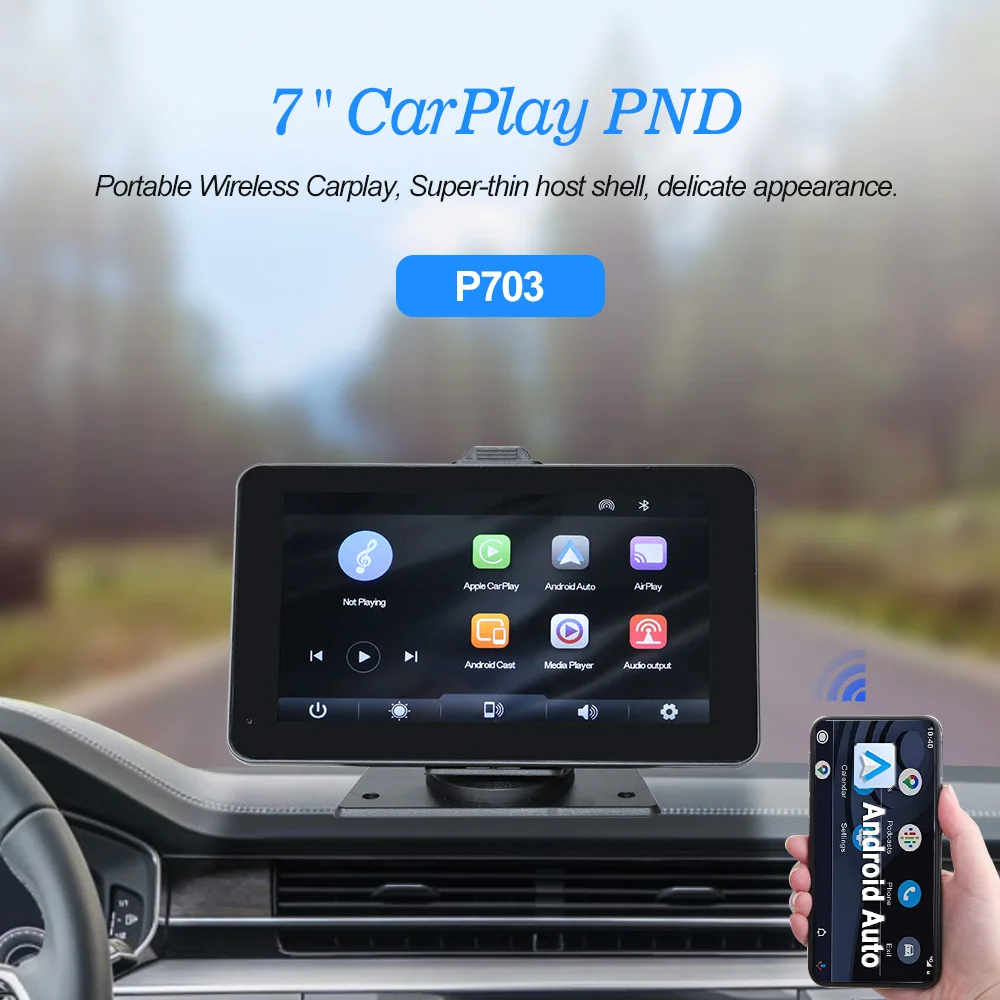 7-calowy przenośny monitor Carplay Ips Bezprzewodowa kamera samochodowa Android Auto Rejestrator samochodowy Camara Para Auto