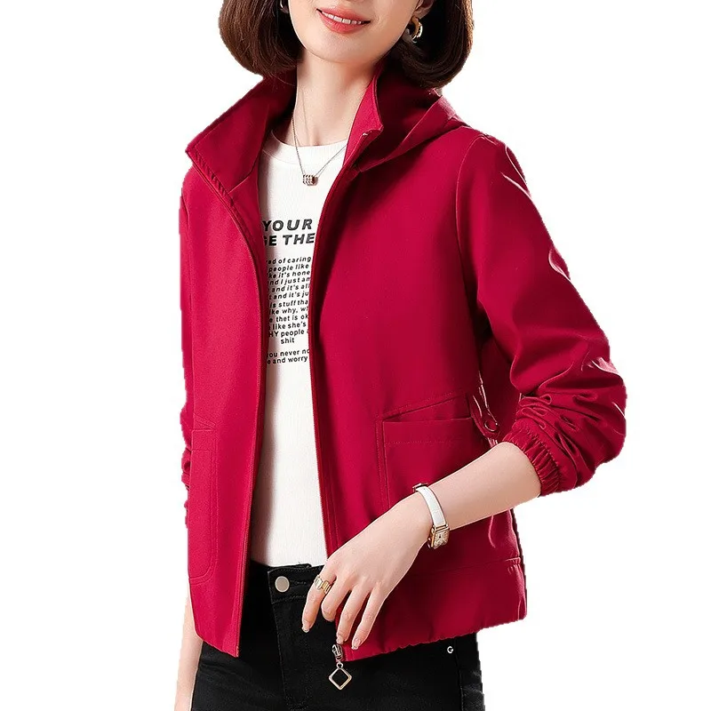 

Женская короткая куртка на весну и осень, новинка 2025 года, женская повседневная ветровка с капюшоном, женские повседневные топы, верхняя одежда Gabardina Mujer