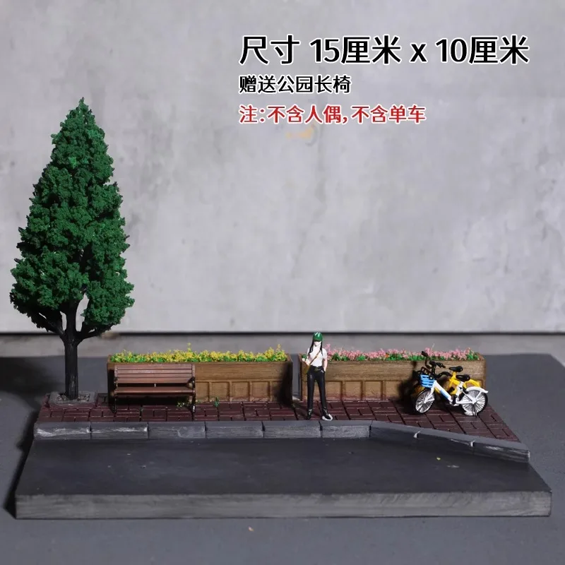 Diorama, modelo de puestos de mercado a escala 1/64, escena de mercado de mariscos en miniatura, modelo de estacionamiento de ciudad, figuras de exhibición, accesorios decorativos