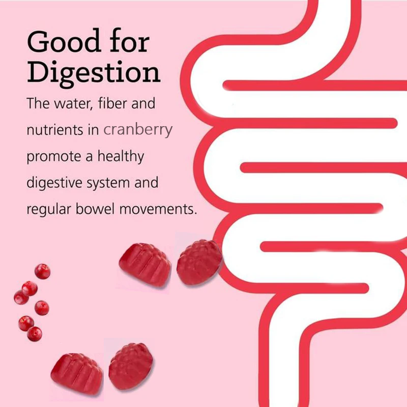 

Probiotic Gummies for Women Promote Digestive Health and Relieve Bloating Supports Intestinal Health 60 Count Cranberry Gummies