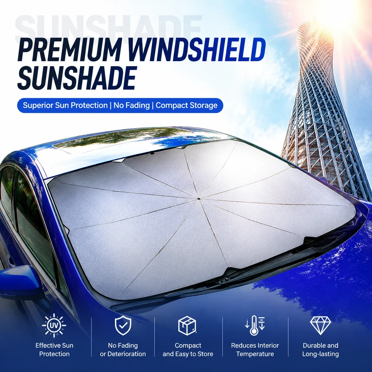 Car Sunshade Umbrella Shade Protector Parasol Summer Sun Interior Windshield Protection Accessorie For Auto Shading New