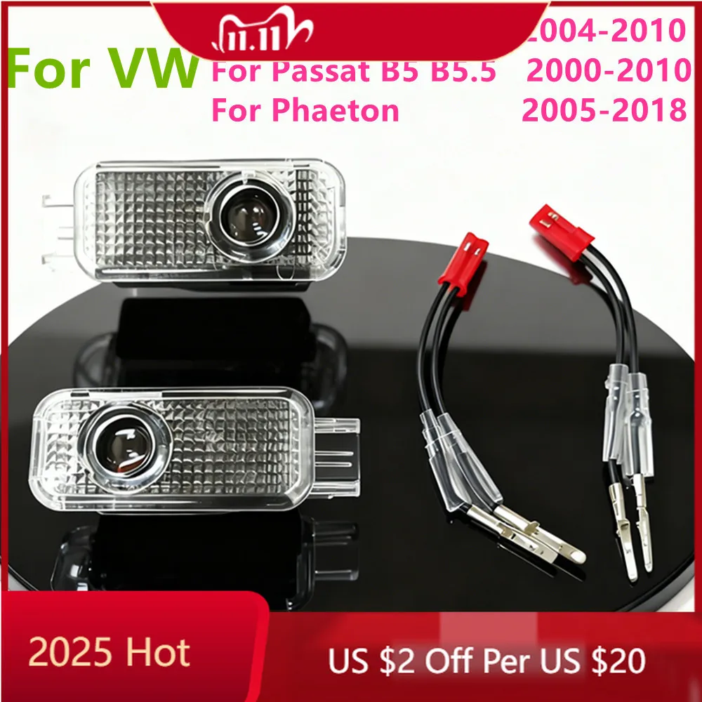 

Подстаканники, светодиодный автомобильный дверной проектор, приветственный свет, аксессуары для VW Passat B5 B5.5 2000-2010 Touareg 7L 2004-2010 Phaeton 2005-2