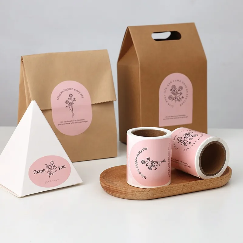 Secret Garden Sealing Paste Self-Adhesive Label 100 Sheets Nordic Style Flower Decorative Stickers Aircraft Box Sealing Paste