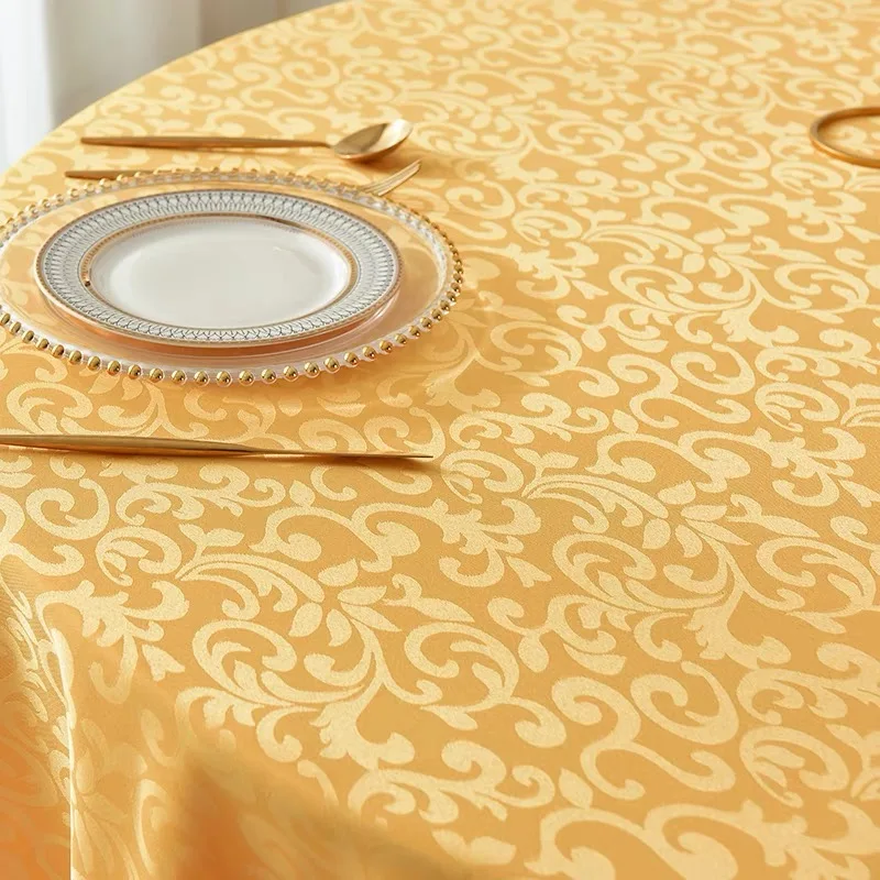 5pcs Lot Jacquard Round Table Cloth Banquet Wedding Tablecloth Linen Event Party Decoration
