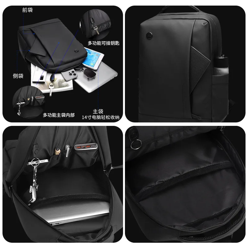 2025 New Men's Quality Bag Backpack for Men Multifunctional Business Notebook Backpack Waterproof Film Men's Casual Backbag