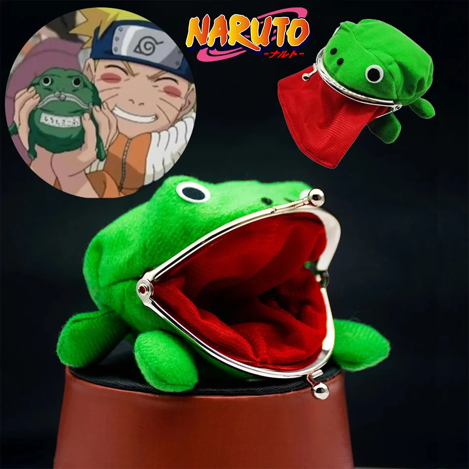 Anime Naruto Frog Wallet Uzumaki NARUTO Coin Purses Plush Manga Cosplay Accessories Kawaii Mini Purse Bag Kids Birthday Toy Gift