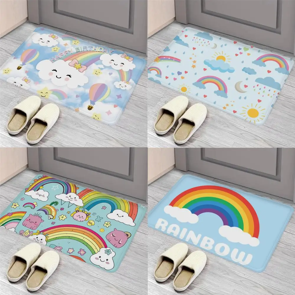 

Cloud Rainbow Cartoon Floor Mat Entrance Door Mat Nordic Style Home Doormat Bathroom-Toilet Mats Bedroom Hotel Decor Mat