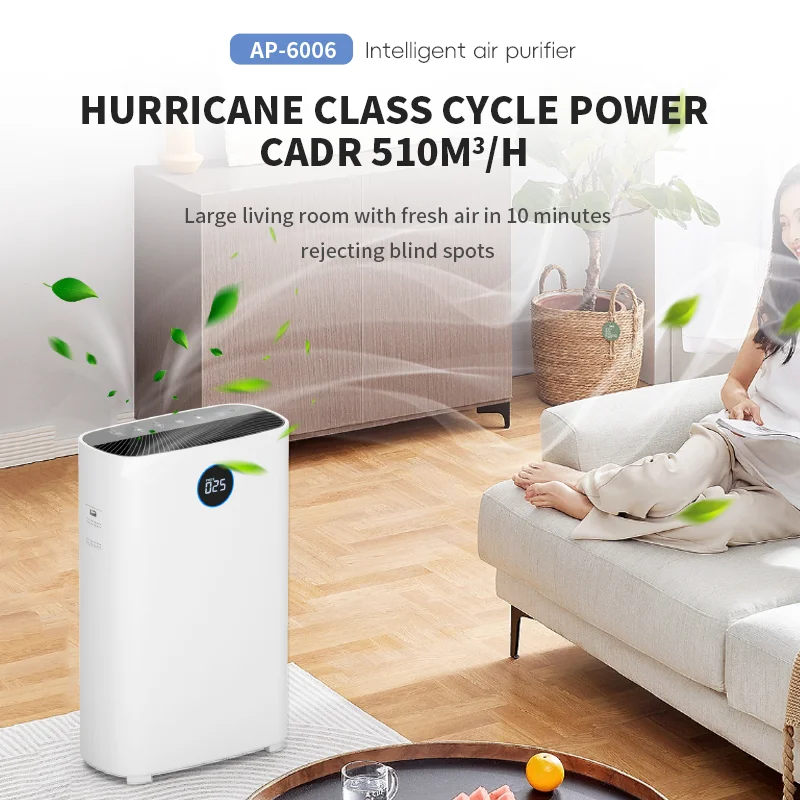30% Cost Reduced Smart Activated Carbon HEPA Filter Air Cleaner Large Room Personal Smoking 99.97% Pet Hepa Home Air Purifier