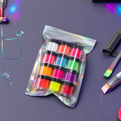 9 colores/juego de pigmento de fósforo neón en polvo fluorescente para decoración de uñas pigmento brillante polvo DIY esmalte de Gel decoración de manicura