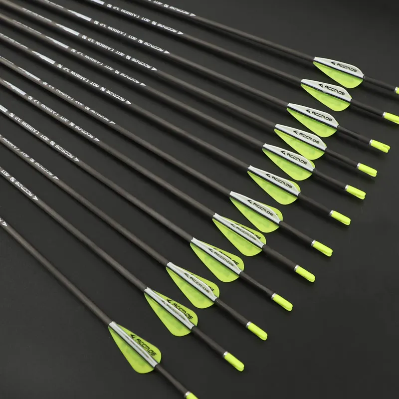 ID 3.2mm 40T Carbon Arrow Straightness +-0.009 Spine 350-1000 Archery for Compound/Recurve Bow Shooting Training Practicing