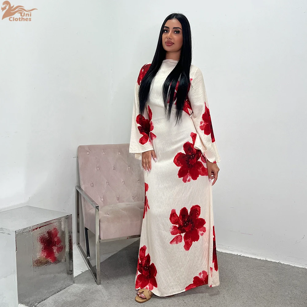 

Uni Abaya 2025 Women's Dresses Islamic Clothing Printed Modest Dresses New Closed Abaya Women Muslim Dress