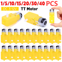 1-40PCS Plastic TT Motor Gearmotor Smart Car Gear Motor DC 3-12V Robot Gearbox Motor Smart Car Double Shaft Yellow 1:48