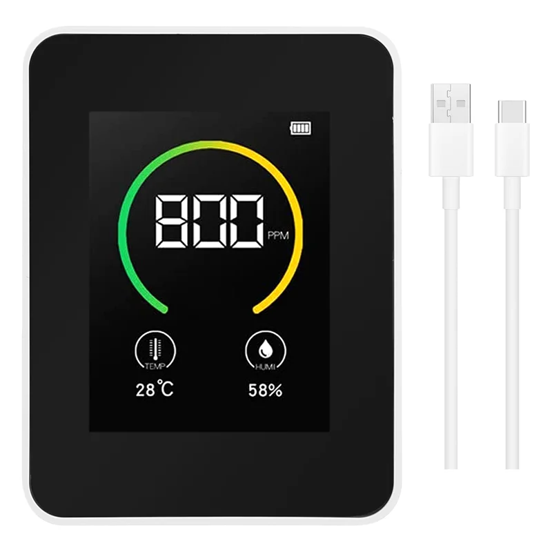 

A36T-Измеритель температуры и влажности, монитор качества воздуха, детектор CO2, цифровой детектор углекислого газа 3-в-1