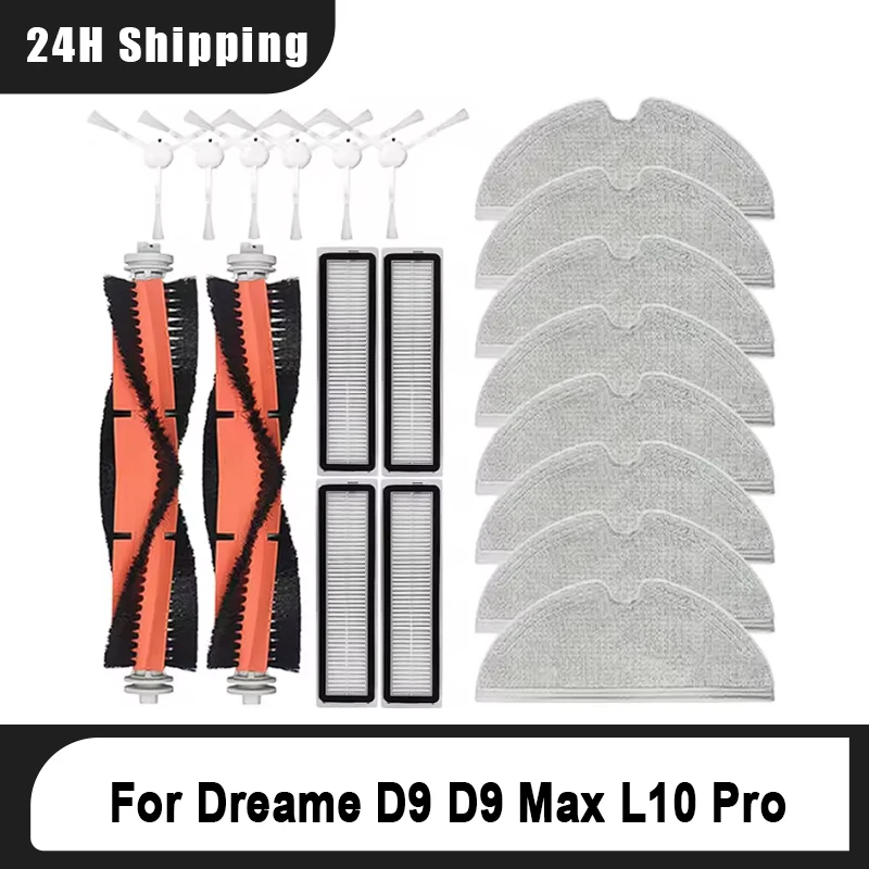 Dreame D9 D9 Max L10 Pro Robot Main Side Brush Hepa Filter Mop Cloth Accessories Vacuum Spare Parts Consumables