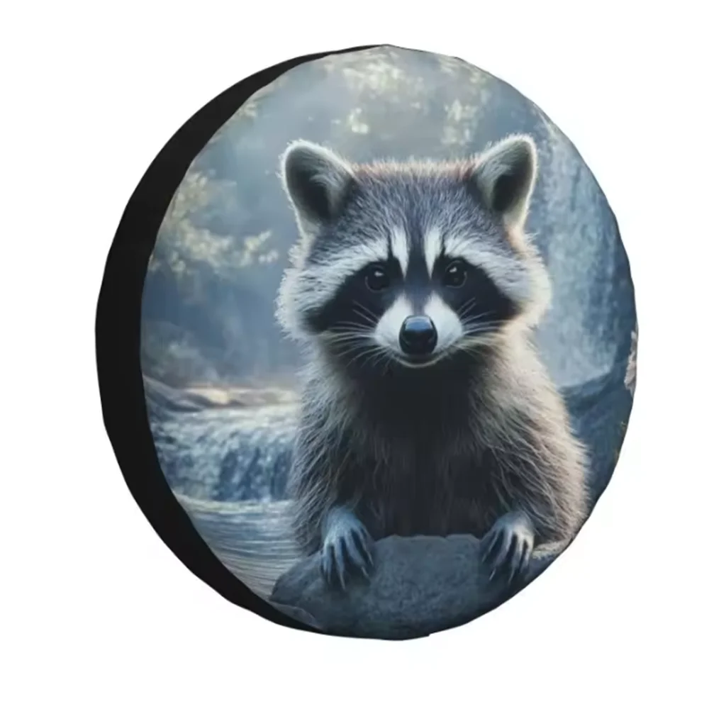 

1 шт., автомобильный чехол для запасного колеса из искусственной кожи на заказ, забавный енот для Honda CRV Toyota Rav4 Jeep Wrangler Land Rover Cat, защита колеса