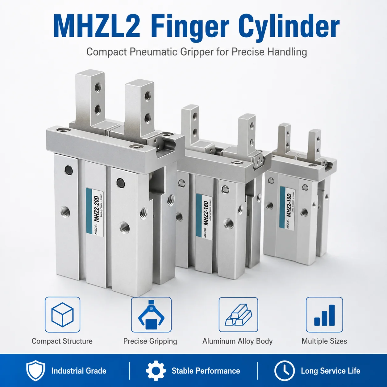 AFR Brand MHZL2 Pneumatic Air Gripper Cylinder Parallel Type Finger Cylinder Double Acting Industrial Automation Robot Clamp 
