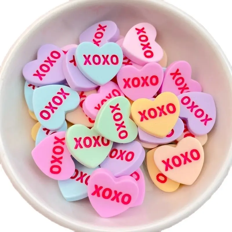 10Pcs New Cute Cartoon XOXO Love Series Flat Back Ornament Jewelry Bows Accessories Free Shipping