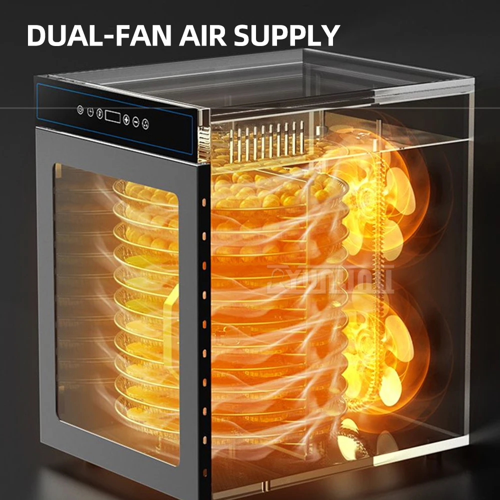 12-Layer Food Fruit Rotating Dryer Efficient Disidratatore Per Alimenti Kitchen Appliance