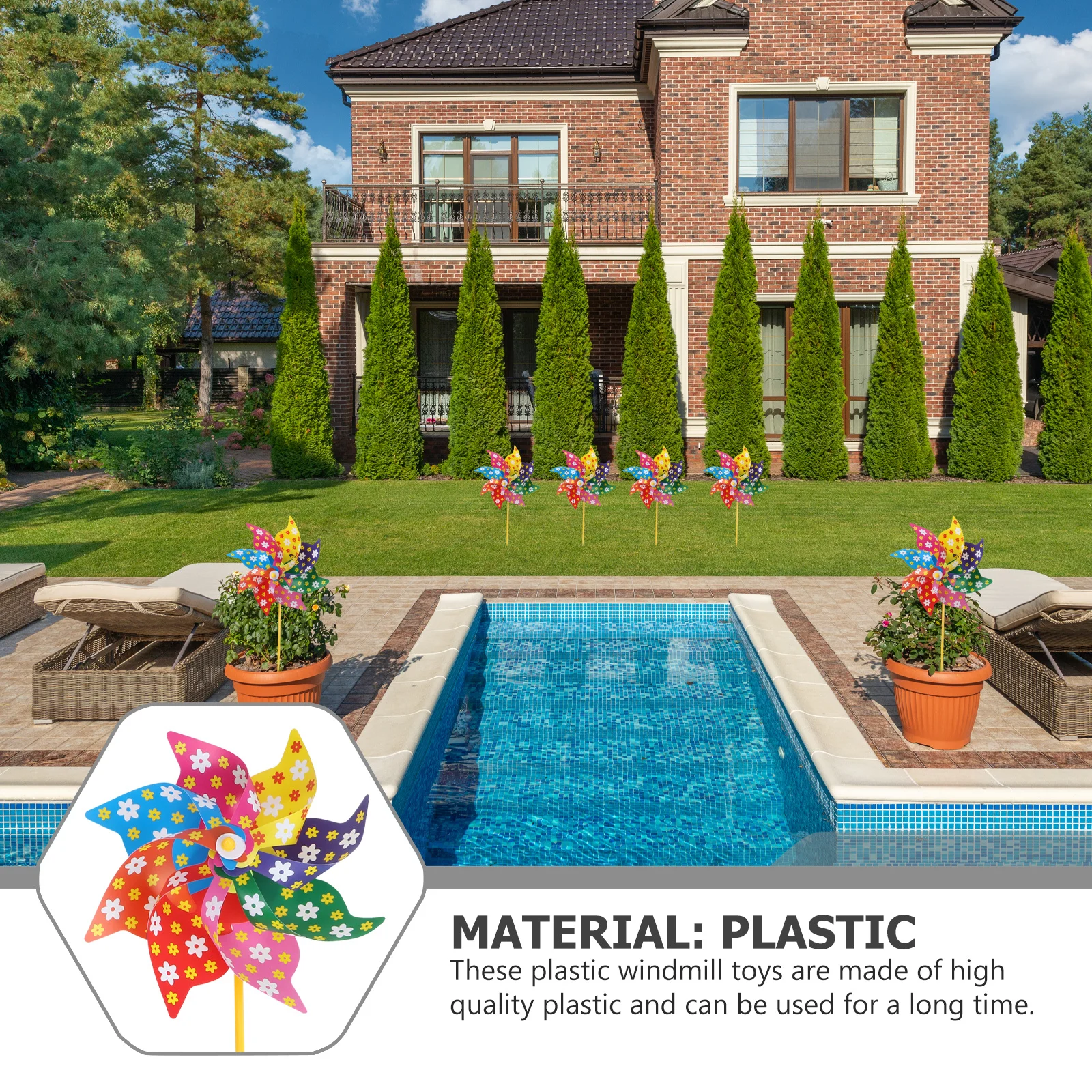 

10Pcs Windmill Colorful Outdoor Decor for Garden Balcony Yard Party Wedding Decoration Wind Spinner Lovely