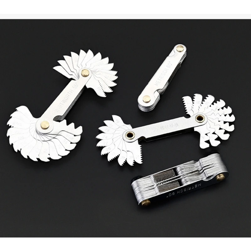 55 60 Degree Metric Inch Thread Plug Gauge Multi-purpose Screw Gauge Gear-Tooth Screw Gauges for Industrial Measurement