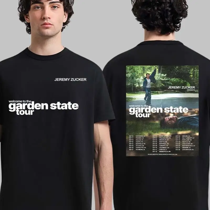 Jeremy Zucker Welcome To The Garden State Tour 2025 Schedule Tour Dates T-Shirt.