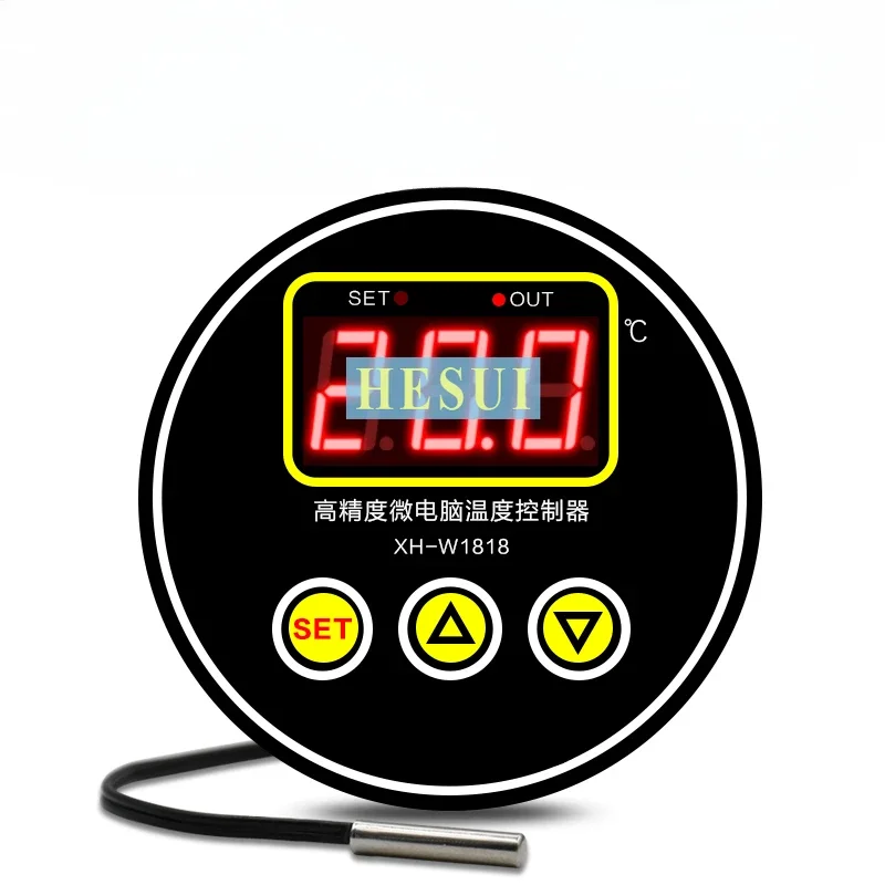 XH-W1818 High precision microcomputer temperature circular digital display thermostat circular digital embedded DC24V