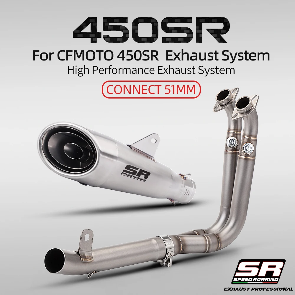 

Motorcycle Stainless Front Link Pipe Exhaust For CFMOTO 450SR 450SS 450SRS 450NK 2022-2025