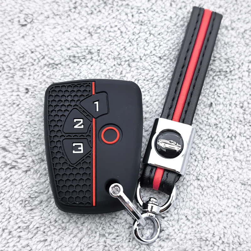 Silicone Key CaseCover Shell for Chevrolet Captiva 2017 Cruze Spark for Silverado Onix Volt Aveo Camaro Keychain Protector FOB