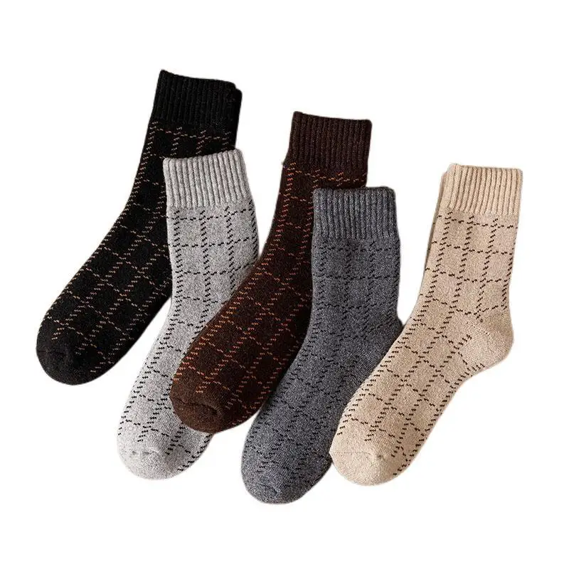 3 Pair Winter Men\'s Wool Socks Thick Warm Fashion Merino Wool Socks Men Long Business Casual Socks