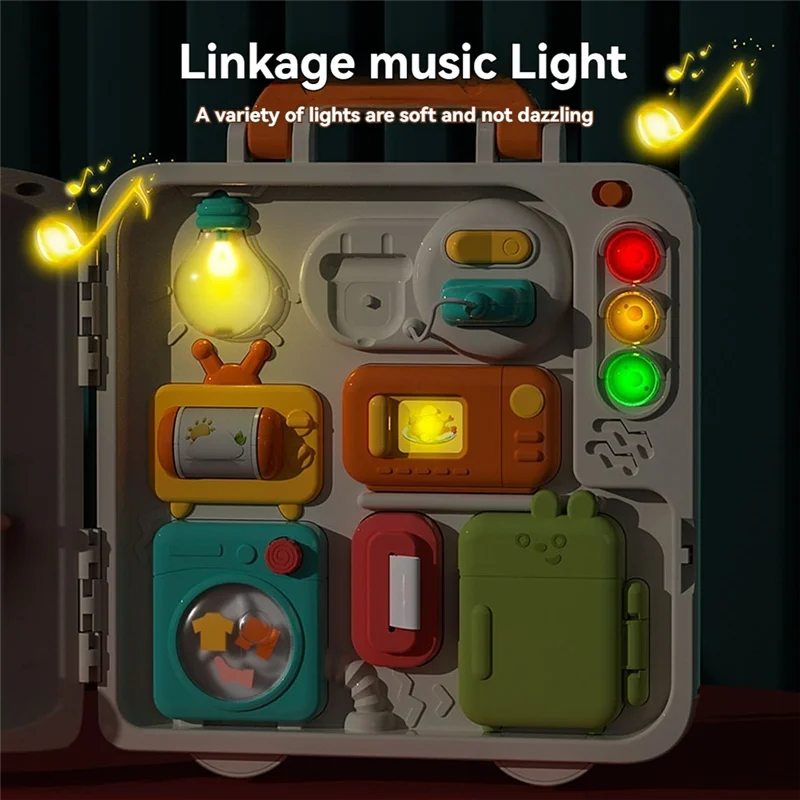 A19Q-Baby Sensory Busy Board ของเล่นเพลงไฟสวิทช์มัลติฟังก์ชั่เดินทางเล่นกิจกรรมการศึกษาของเล่นสําหรับเด็ก