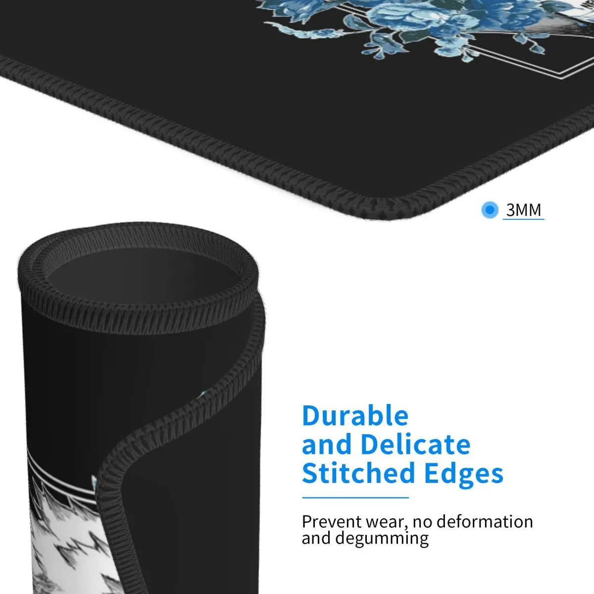 My Hero Academia Dabi Anime Blue Flowers Mouse Pad Computer Keyboard Mouse Mat Gamer PC Desk Mat Office Table Mats