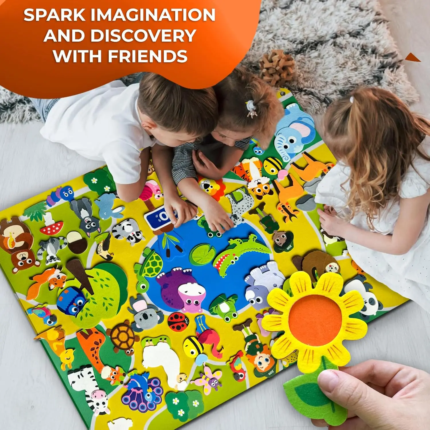 몬테소리 장난감 동물원 펠트 스토리 비지 보드 세트 유아 유치원 달력 테마 조기 학습 스토리텔링 인터랙티브 플레이