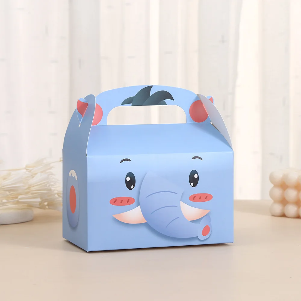 Cartoon Jungle Animals Theme Cake Candy Box, 6Pcs Set