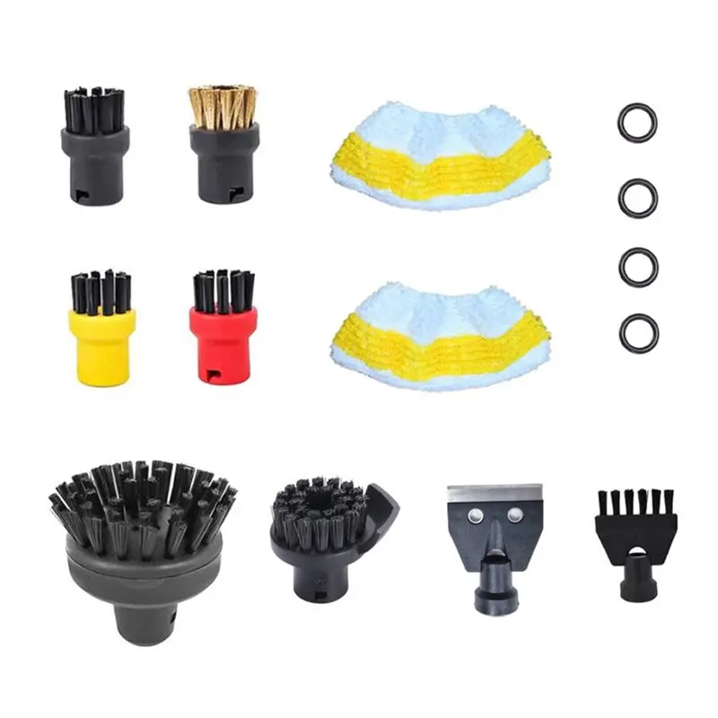 A66T-Steam Mop Pads Round Brush Scraper For Karcher SC1 SC4 SC5 Steam Cleaner Accessories Kit Multi-Functional Spare Parts