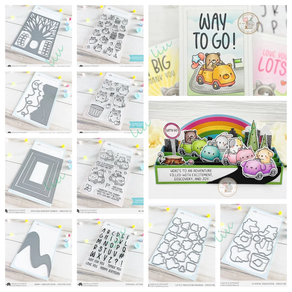 2025 مارس جديد ليتل الراكون حدود مستطيلة من شجرة كبيرة قطع المعادن القاطع يموت Stamps DIY بها بنفسك المنتجات اليدوية الديكور