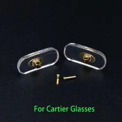 2 Sizes Glasses Nose Pad Accessories Myopia Glasses Sunglasses Screw Type Metal Core Nose Pads Leaf Gold silver 14mm 15mm Length
