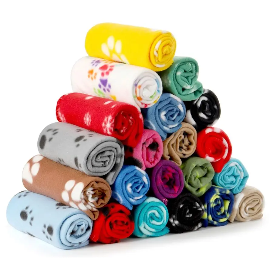 20 estilos de mantas de lana para perros y gatos, manta para cachorros, 23,6X27,6 pulgadas, tela polar suave pequeña, mantas para perros y gatos, manta para mascotas con pata