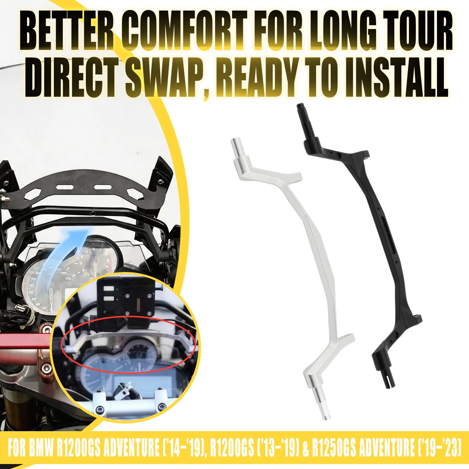 For R1200GS Adventure R1250GS Adventure R1250 R1200 GS 2013 2014 2015 2016-2025 Motorcycle Windshield Bracket Holder Mount