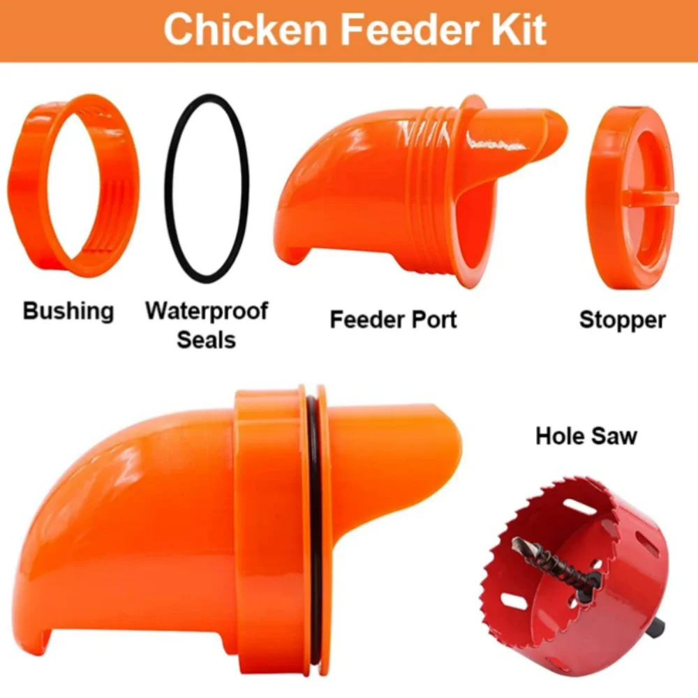 Farm Poultry Feeding Chicken Feeder DIY Rainproof Feeder Port Kit Buckets Barrels Bins Troughs Automatic Waterer Chicken Feeder