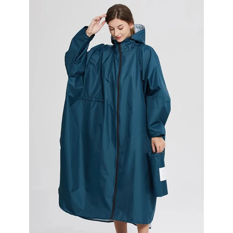 Waterproof Motorcycle Raincoat with Zipper for Men and Women, Full Body, Ladies' Rain Coat, Hooded Poncho, Backpack Cloak XXL 3