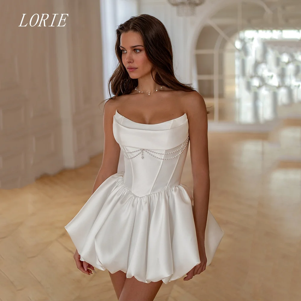 

LORIE Luxury Beading A Line Skirt Wedding Dress Sleeveless Bridal Dresses Appliques Wedding Gown Customized 2026