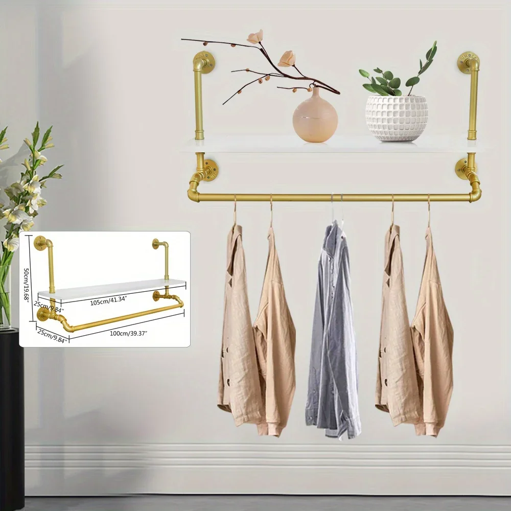 Rack de armazenamento + rack de roupas de 40 polegadas, de alta qualidade, adequado para lojas de roupas, estúdios, salas de dança, corredores