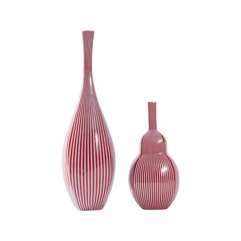 

Red gourd vase, new Chinese modern minimalist home decor, living room art, soft decoration and ornaments