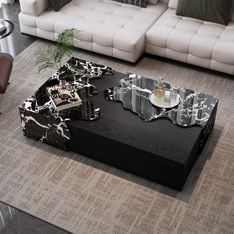 

Unique Designer Luxury Coffee Table Modern Living Room Black Home Coffee Table Space Saving Mesa De Centro Sala Furniture