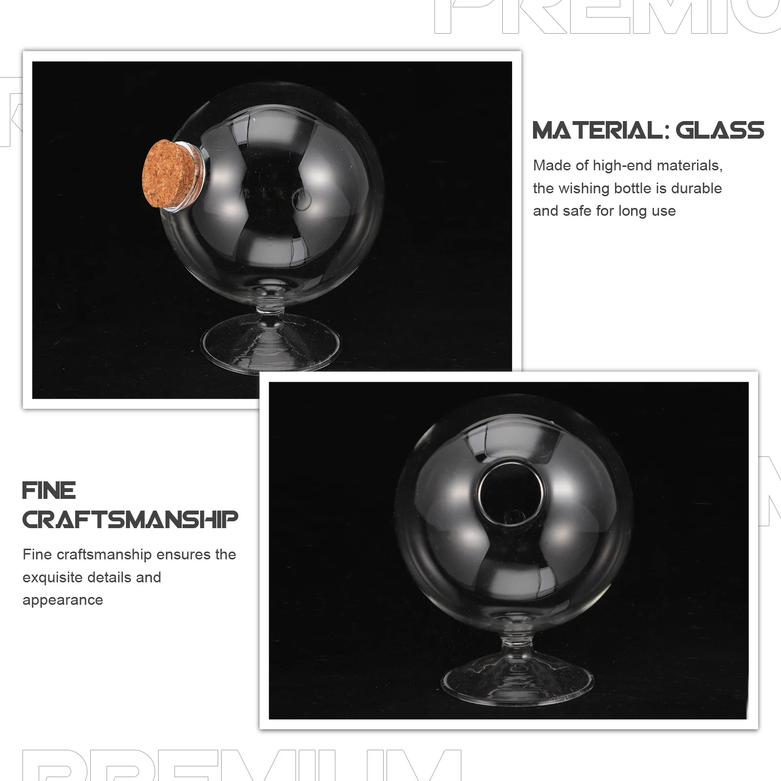 

1pcs Glass Bottle Round Craft Display Jar For Plants String Glitter Powder Decorative Gift Glass Landscape Bottle