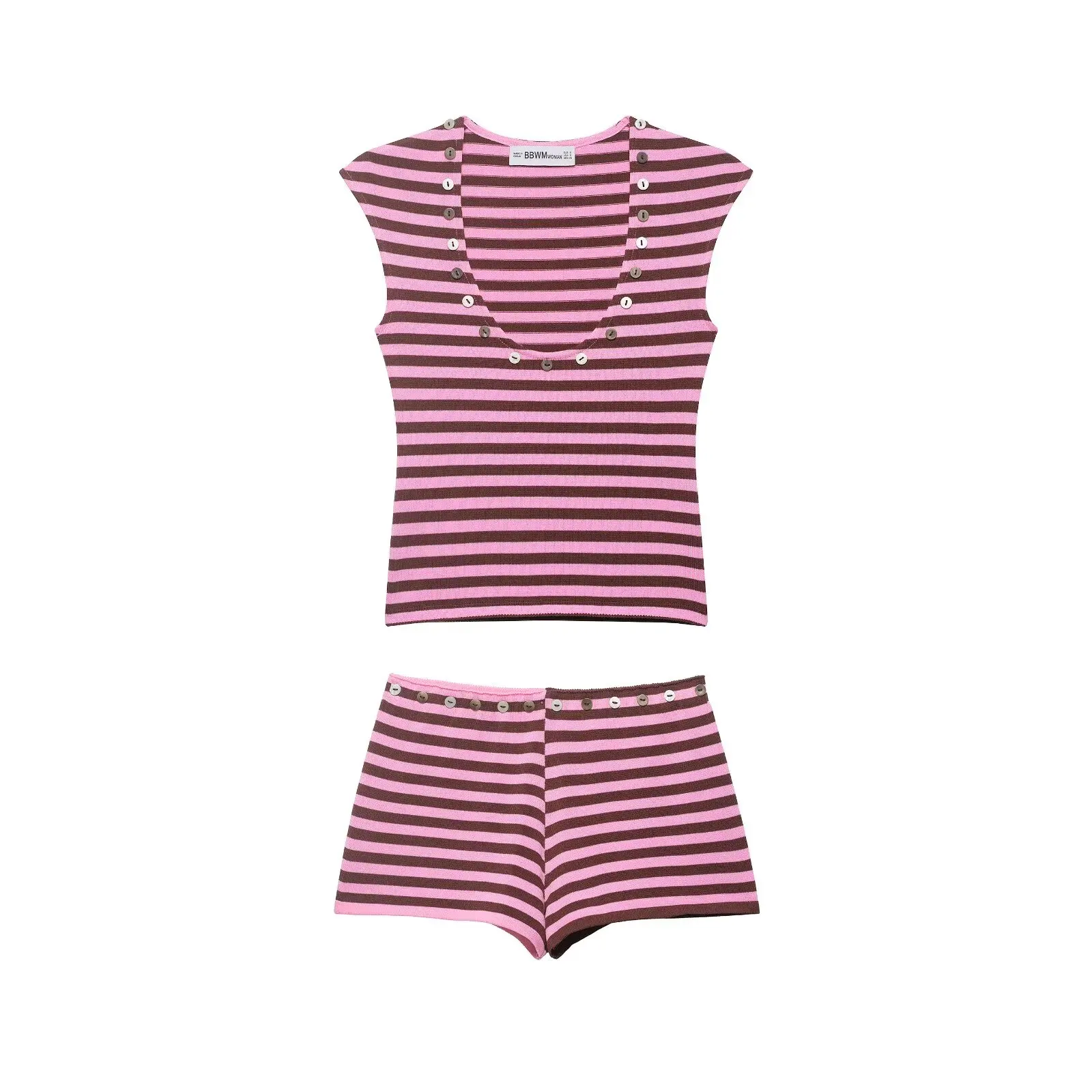 Willshela Women Fashion 2 Piece Set With Sequined Tank Tops & Vintage High Elastic Waist Mini Shorts Female Chic Short Suits