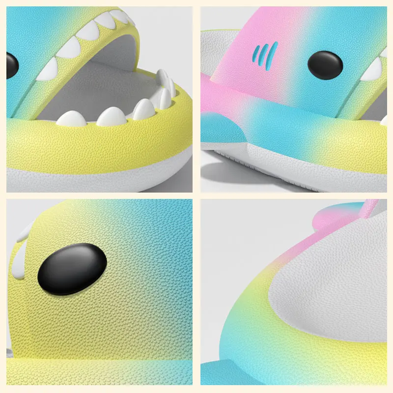 ColourChildrenSlippersSharkFlipFlopsSoftSoleCartoonSlipperWome Man сандалия для ванной EVA Нескользящая детская обувь сандалии шлепанцы