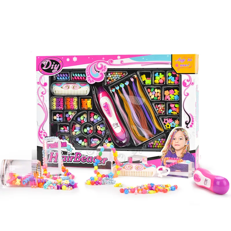 New Toy DIY Beaded Hair Braiding Device Girl Play House Creative Beaded Hair Bracelet Toy Wig Comb Dressing Toy