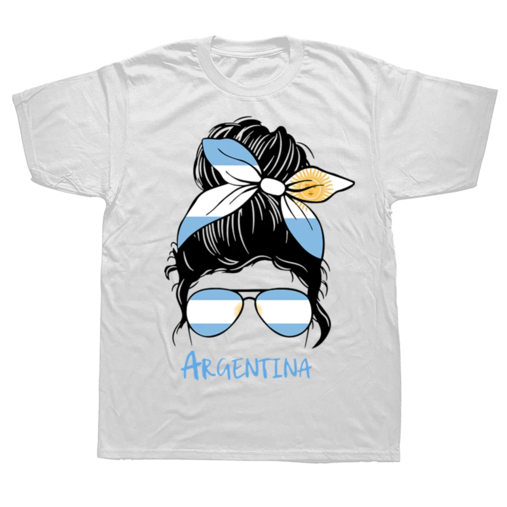 Funny Argentinian Girl T Shirts Graphic Cotton Streetwear Short Sleeve Argentina Argentine Flag Gift T-shirt Mens Clothing