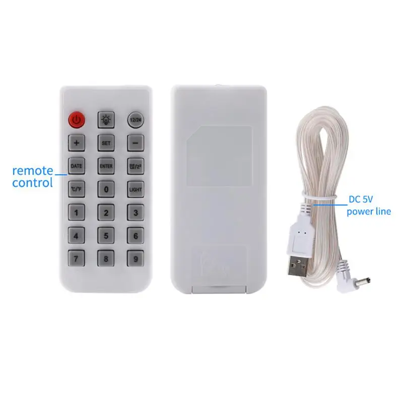 Large Digital Wall Clock Wall Alarm Clock With 11 RGB Light Modes LED Display Alarms Remote Control 12/24H Time Snooze Function